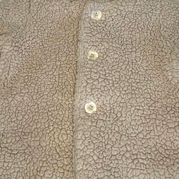 Baby Gap Teddy Bear Coat Girls/Boys 6–12M | Beige Sherpa Hooded Jacket - Picture 3 of 8